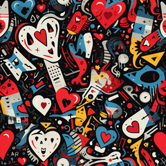 seamless background with hearts