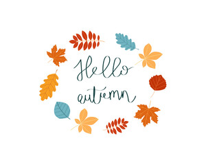 Hello autumn vector illustration