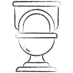 Hand drawn Toilet Commode illustration icon