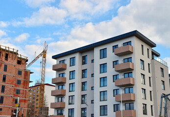 New flats apartment building construction - 633859547