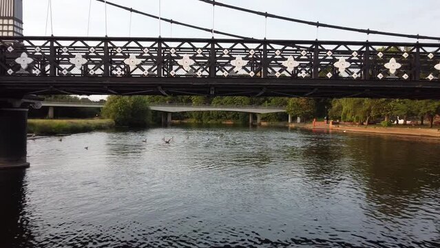 Drone Flight Near the Bridge of Burton-on-Trent, UK