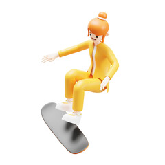 skateboarding 3d illustration