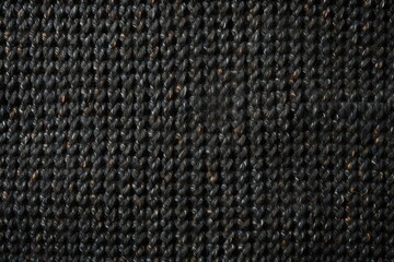 Black knitted fabric background. Close-up of wool fabric texture