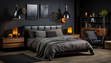 black bedroom modern