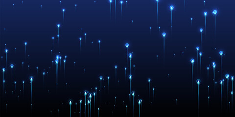 Abstract glowing line beams data flows concept.