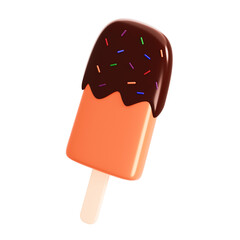 melted ice cream 3d illustration