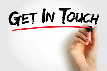 Get In Touch text quote, concept background
