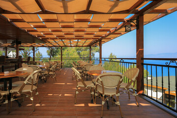 Outdoor cafe terrace in the resort