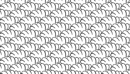 black and white seamless pattern with clowds