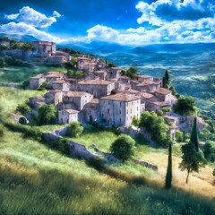 Panoramic view of an mediterran village