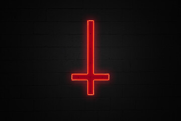 Red Cross of Saint Peter - Neon light