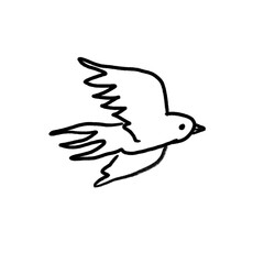 Hand drawn free bird (Illustration - black pencil, transparent PNG)