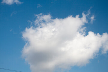 white clouds isolated on a blue sky