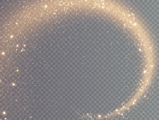 Magic golden wind png festive isolated on transparent background. Golden comet png with sparkling stars and dust.	
 - obrazy, fototapety, plakaty
