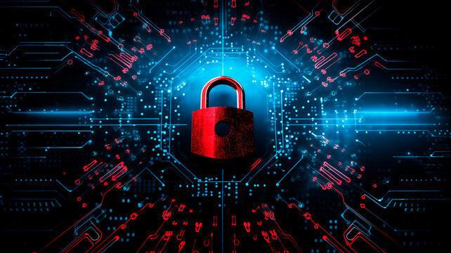 cyber security lock technology background