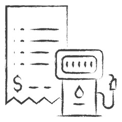 Hand drawn petrol bunk bill illustration icon