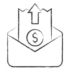 Hand drawn Upload invoice illustration icon