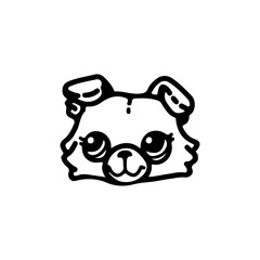 puppy dog ​​head vector illustration