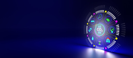 Global warming campaign concept. Ecology CO2 Carbon Dioxide Emissions