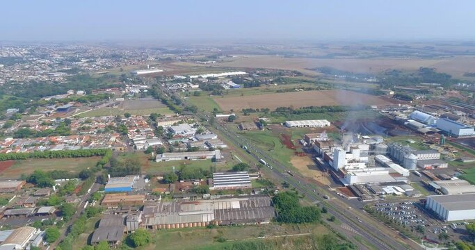 Londrina PR industrial zone Drone high take Brasil Av Tiradentes