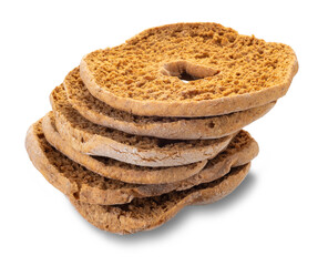 Wheat frisella, typical Italian bread from Puglia isolated