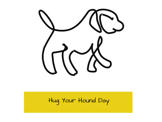 one continuous line Hug Your Hound Day on September 11