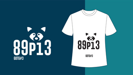 experiment 89p13 T-Shirt design concepts, raccoon Tshirt design templates, white T-Shirt theme  © Logo Majesty