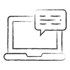 Hand drawn laptop chat illustration icon