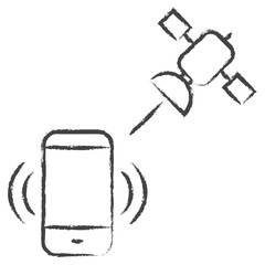 Hand drawn mobile satellite network illustration icon