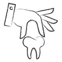 Hand drawn Dental extract illustration icon