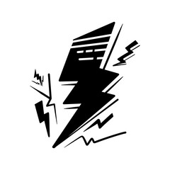 Hand drawn vector doodle electric lightning symbol sketch. thunder, vector illustration