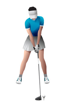 female golfer playing