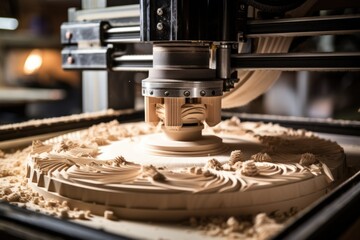 CNC machine photo Close-up of the milling process.