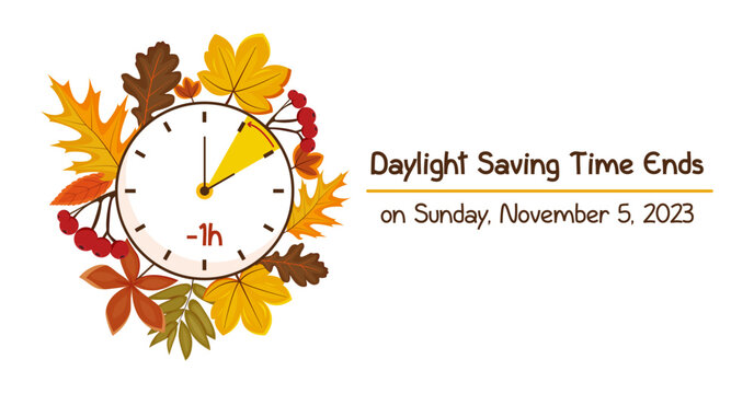 Daylight saving time ends 5 november 2023 banner Vector Image