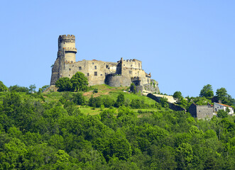 Fototapeta na wymiar View on the medieval castle of Tournoel in Auvergne, France