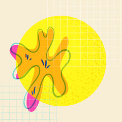 Obraz premium Risograph design. Geometric and abstract objects with riso print effect. Vector concept.