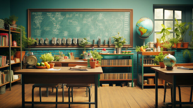 ack to school classroom learning on blackboard