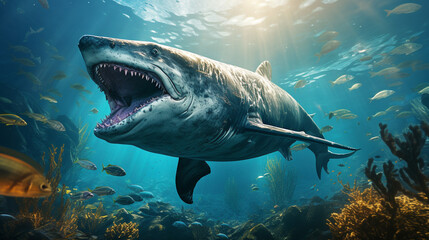 Naklejka premium Animal nature sea life in underwater world