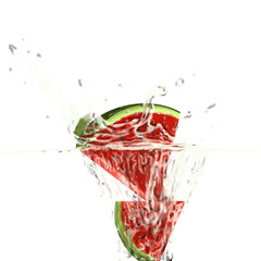 Splash of Fresh watermelon Fruit for drink advertisment 