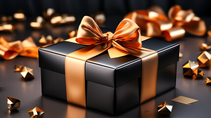 Black Friday sale, black gift box with nice background