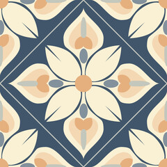 seamless ornamental pattern with abstract flowers
