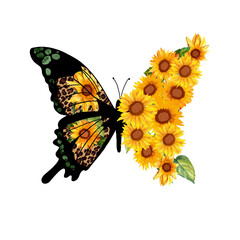Butterfly Sunflower_background_sublimation