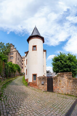 Fototapeta premium The Wolfsburg on Landgraf-Phillipp-Strasse in Marburg, Hesse, Germany