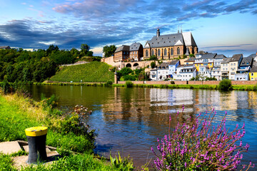Saarburg town on Saar river, Saarland, Germany