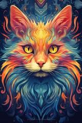 portrait of a colorful cat