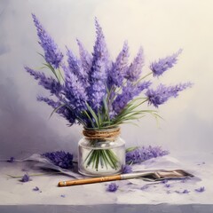 still life with lavender