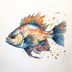 fish water color