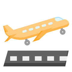  takeoff, Aviation, Flight, Departure, Travel, Runway, airplane Flat Icon