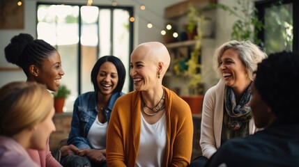 group of people talking about cancer