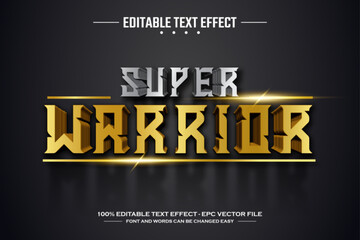 Naklejka na ściany i meble Super warrior 3D editable text effect template